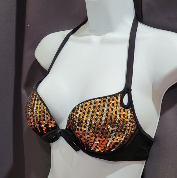 Victorias Secret Sequin Black Bombshell Bikini Set - Picture 3 of 16